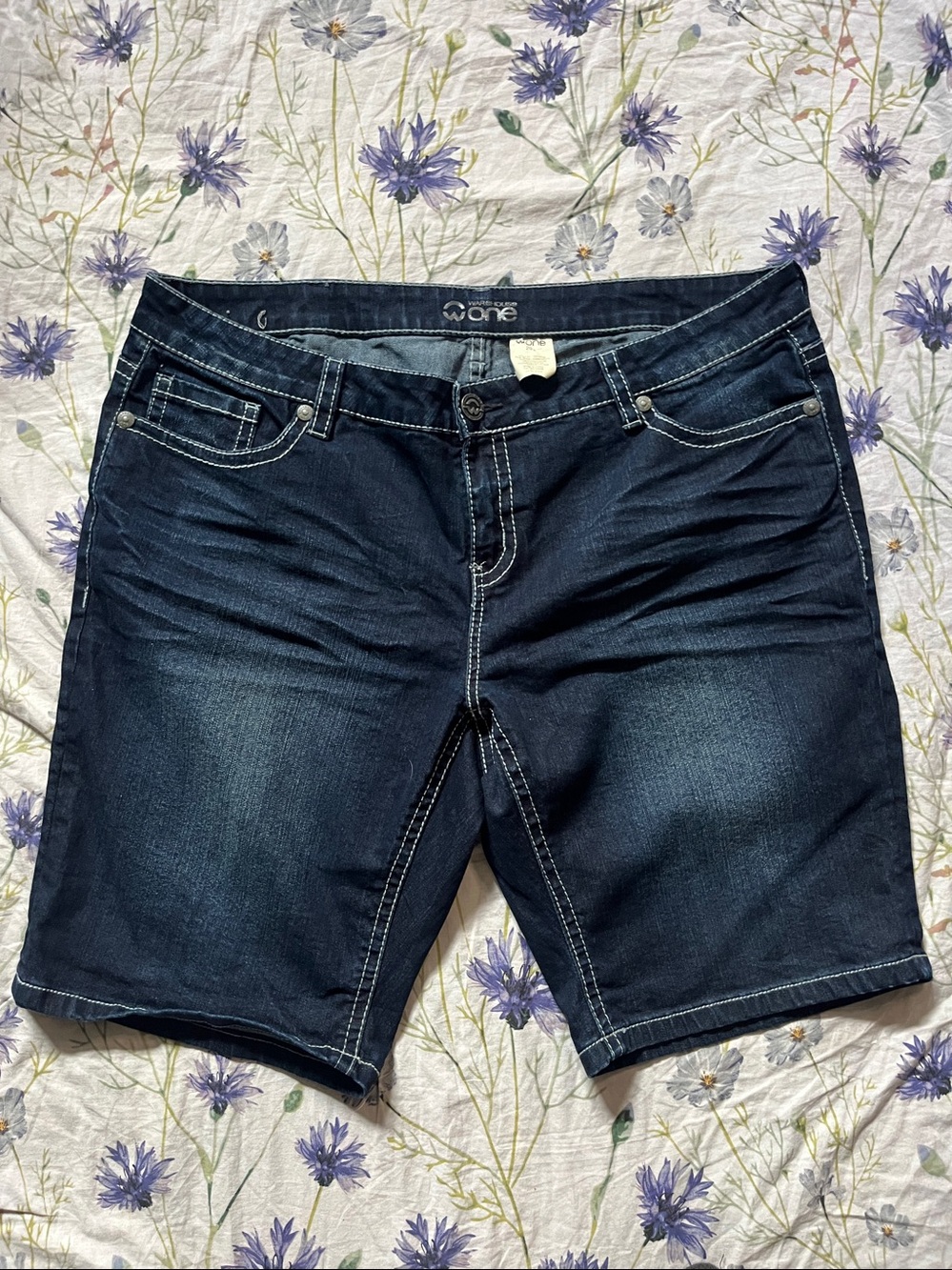 Warehouse One W1 Bermuda Denim Shorts Size 20+ Plus Size Like New